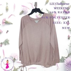 LIZ Claiborne Sweater XXL New DAUVILLE MAUVE